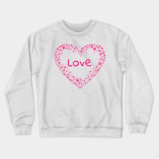 Pink Paw Print Love Heart Crewneck Sweatshirt